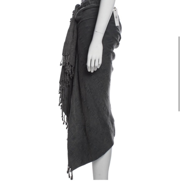 NWOT Just Bee Queen Tulum Stonewashed Skirt in Grey Size M - Picture 3 of 6
